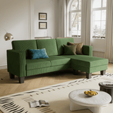 Homall L-shaped Sofa Convertible Combination Sofa 3-seater Sofa Set Reversible Chair Velvet Sofa