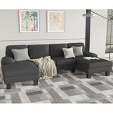Homall Modern U-shaped Sectiona Sofa, Corduroy, 4 Seat Oversized Sofa, Lounge Chair