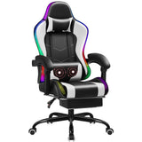 Homall RGB Gaming Chair with Massage and LED Lights Ergonomic Computer Chair with Footrest E-sports Chair with Adjustable Lumbar Support Reclining Video Game Chair