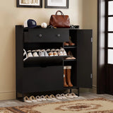 Homall Shoe Storage Cabinet with Flip Drawers & Adjustable Shelves, Freestanding Shoe Organizer for Entryway