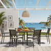 Homall 7-Piece Outdoor Dining Set, 6 Textilene fabric Patio Armchairs & Rectangular Dining Table with Metal Frame, Brown