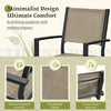 Homall 7-Piece Outdoor Dining Set, 6 Textilene fabric Patio Armchairs & Rectangular Dining Table with Metal Frame, Brown