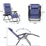 Homall Set of 2 Zero Gravity Chair Patio Reclining Chair with Adjustable Angle Foldable Lawn Lounge Chair