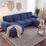 Homall 105" U-Shape 6 Seat Sectional Sofa with Chaise, Chenille Fabric Modular Couch for Living Room, Apartment