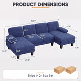Homall 105" U-Shape 6 Seat Sectional Sofa with Chaise, Chenille Fabric Modular Couch for Living Room, Apartment