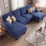 Homall 105" U-Shape 6 Seat Sectional Sofa with Chaise, Chenille Fabric Modular Couch for Living Room, Apartment
