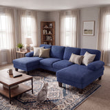 Homall 105" U-Shape 6 Seat Sectional Sofa with Chaise, Chenille Fabric Modular Couch for Living Room, Apartment