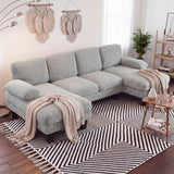 Homall 105" U-Shape 6 Seat Sectional Sofa with Chaise, Chenille Fabric Modular Couch for Living Room, Apartment