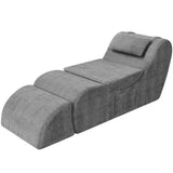 Homall Modular Chaise Lounge Chair, Floor Sofa Bed, Ergonomic S-Curve Corduroy Recliner with Headrest & Lumbar Pillow, Storage Pocket, for Living Room Bedroom Apartment
