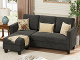 Homall Convertible Sectional Sofa Couch, Modern Linen Fabric L-Shaped Couch 3-Seat Sofa Sectional with Reversible Chaise for Small Living Room, Apartment and Small Space