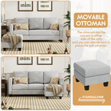 Homall Convertible Sectional Sofa Couch, Modern Linen Fabric L-Shaped Couch 3-Seat Sofa Sectional with Reversible Chaise for Small Living Room, Apartment and Small Space