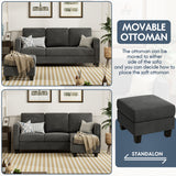 Homall Convertible Sectional Sofa Couch, Modern Linen Fabric L-Shaped Couch 3-Seat Sofa Sectional with Reversible Chaise for Small Living Room, Apartment and Small Space