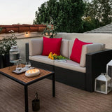 Homall 2 Pieces Patio Loveseat Outdoor Sectional Sofa Patio Conversation Set for Small Area, Beige