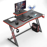 Homall Gaming Desk PC Computer Table Racing Style Home Office Desk Z Shaped Carbon Fiber Desktop Gamer Workstation with Monitor Stand Cup Holder and Headphone Hook