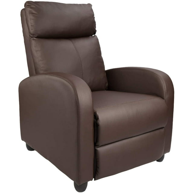 HOMALL Black PU Leather Single Sofa Recliner with Padded Seat and Backrest, Multi-Positions