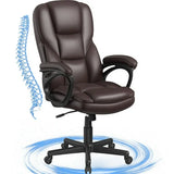 Lacoo Executive Office Chair , Ergonomic High Back Chair Cushion Lumbar Back Support for Adults(Brown)