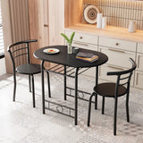 Homall 3 Piece Wood and Metal Dining set, Small dining table for 2 ,for Living Room, Dining Room, Kitchen