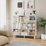 Homall Cube Bookshelf 3-Layer Modern Bookcase with Legs, Retro Wooden Bookshelf Storage Organizer Bookshelf, Independent Open Bookshelf, Bedroom, Living Room, Office