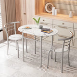 Homall 3 Piece Wood and Metal Dining set, Small dining table for 2 ,for Living Room, Dining Room, Kitchen