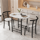 Homall 3 Piece Wood and Metal Dining set, Small dining table for 2 ,for Living Room, Dining Room, Kitchen