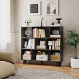 Homall Cube Bookshelf 3-Layer Modern Bookcase with Legs, Retro Wooden Bookshelf Storage Organizer Bookshelf, Independent Open Bookshelf, Bedroom, Living Room, Office
