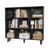 Homall Cube Bookshelf 3-Layer Modern Bookcase with Legs, Retro Wooden Bookshelf Storage Organizer Bookshelf, Independent Open Bookshelf, Bedroom, Living Room, Office
