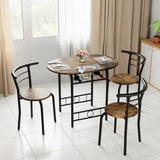 Homall 3 Piece Wood and Metal Dining set, Small dining table for 2 ,for Living Room, Dining Room, Kitchen