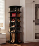 Homall 7-Tier 360° Rotating Shoe Rack, 23.6" Dia, 64.5" H, Holds 35 Pairs, Tall Boots & Handbag Storage