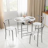 Homall 3 Piece Wood and Metal Dining set, Small dining table for 2 ,for Living Room, Dining Room, Kitchen