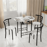 Homall 3 Piece Wood and Metal Dining set, Small dining table for 2 ,for Living Room, Dining Room, Kitchen