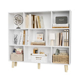Homall Cube Bookshelf 3-Layer Modern Bookcase with Legs, Retro Wooden Bookshelf Storage Organizer Bookshelf, Independent Open Bookshelf, Bedroom, Living Room, Office