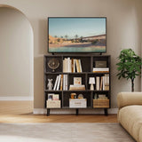 Homall Cube Bookshelf 3-Layer Modern Bookcase with Legs, Retro Wooden Bookshelf Storage Organizer Bookshelf, Independent Open Bookshelf, Bedroom, Living Room, Office