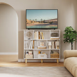 Homall Cube Bookshelf 3-Layer Modern Bookcase with Legs, Retro Wooden Bookshelf Storage Organizer Bookshelf, Independent Open Bookshelf, Bedroom, Living Room, Office
