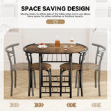 Homall 3 Piece Wood and Metal Dining set, Small dining table for 2 ,for Living Room, Dining Room, Kitchen