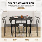 Homall 3 Piece Wood and Metal Dining set, Small dining table for 2 ,for Living Room, Dining Room, Kitchen