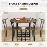 Homall 3 Piece Wood and Metal Dining set, Small dining table for 2 ,for Living Room, Dining Room, Kitchen
