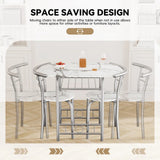 Homall 3 Piece Wood and Metal Dining set, Small dining table for 2 ,for Living Room, Dining Room, Kitchen