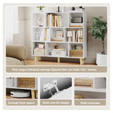 Homall Cube Bookshelf 3-Layer Modern Bookcase with Legs, Retro Wooden Bookshelf Storage Organizer Bookshelf, Independent Open Bookshelf, Bedroom, Living Room, Office
