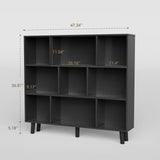 Homall Cube Bookshelf 3-Layer Modern Bookcase with Legs, Retro Wooden Bookshelf Storage Organizer Bookshelf, Independent Open Bookshelf, Bedroom, Living Room, Office