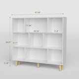 Homall Cube Bookshelf 3-Layer Modern Bookcase with Legs, Retro Wooden Bookshelf Storage Organizer Bookshelf, Independent Open Bookshelf, Bedroom, Living Room, Office