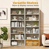 Homall 6-Shelf Standing Bookcase, Sturdy Storage for Home Office, Living Room,Beige
