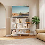 Homall Cube Bookshelf 3-Layer Modern Bookcase with Legs, Retro Wooden Bookshelf Storage Organizer Bookshelf, Independent Open Bookshelf, Bedroom, Living Room, Office