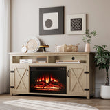Homall Fireplace TV Stand in Wood - Adjustable Shelves & Large Storage Entertainment Center