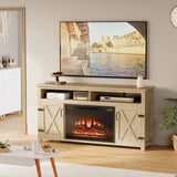 Homall Fireplace TV Stand in Wood - Adjustable Shelves & Large Storage Entertainment Center