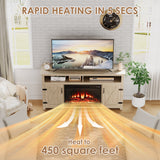 Homall Fireplace TV Stand in Wood - Adjustable Shelves & Large Storage Entertainment Center