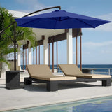 Lacoo 10 Ft Offset Hanging Polyester Market Outdoor Patio Umbrella with Steel Frame and Easy Tilt