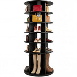 Homall 7-Tier 360° Rotating Shoe Rack, 23.6" Dia, 64.5" H, Holds 35 Pairs, Tall Boots & Handbag Storage