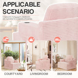 Homall Adult Giant Bean Bag Chair Cloud Boneless Corduroy Couch Single-seater Pure Sponge Compression Sofa with Cup Holders for Living Room,Pink