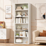 Homall 6-Shelf Standing Bookcase, Sturdy Storage for Home Office, Living Room,Beige