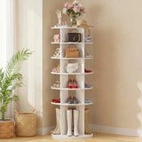 Homall 7-Tier 360° Rotating Shoe Rack, 23.6" Dia, 64.5" H, Holds 35 Pairs, Tall Boots & Handbag Storage